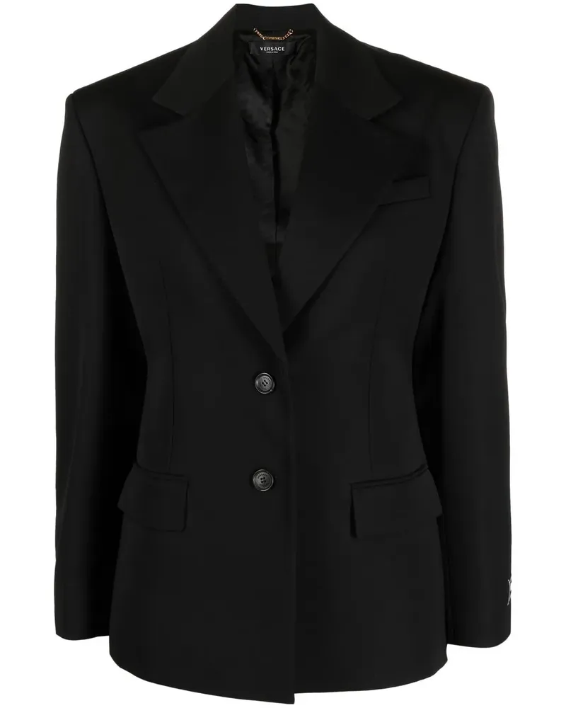 Versace Einreihiger Wollblazer - Schwarz Schwarz