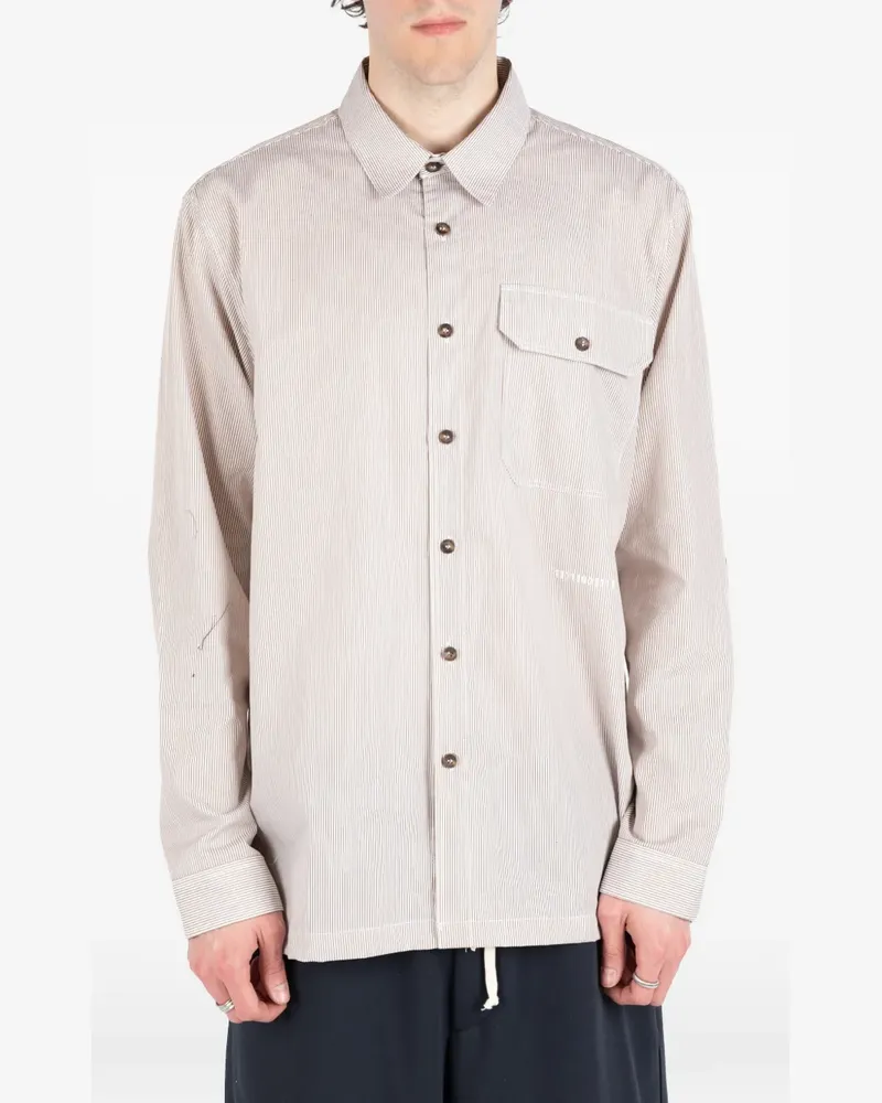 Société Anonyme Deadline striped patch-pocket shirt - Braun Braun