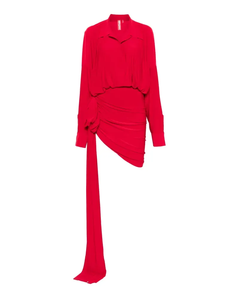Norma Kamali Asymmetrisches Minikleid mit Schleife - Rot Rot