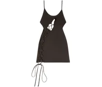 Minikleid mit Schnürung - Schwarz