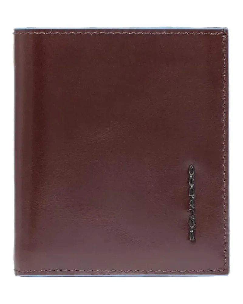 Piquadro logo-plaque leather cardholder - Braun Braun
