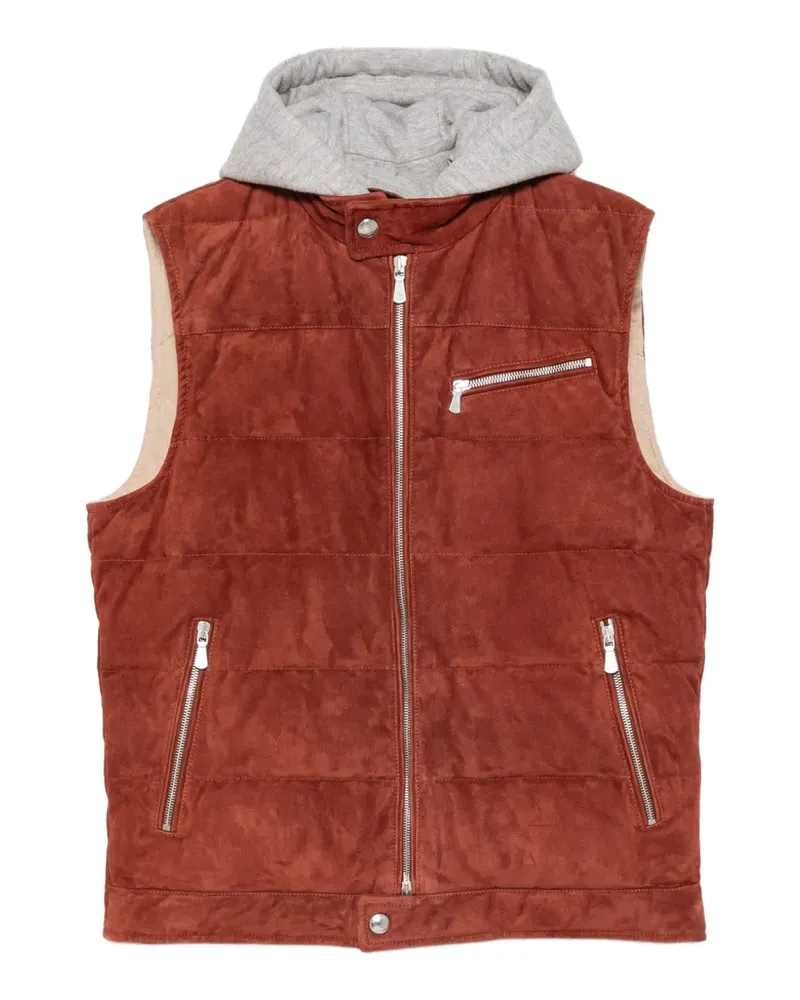 Eleventy Weste aus Wildleder - Rot Rot