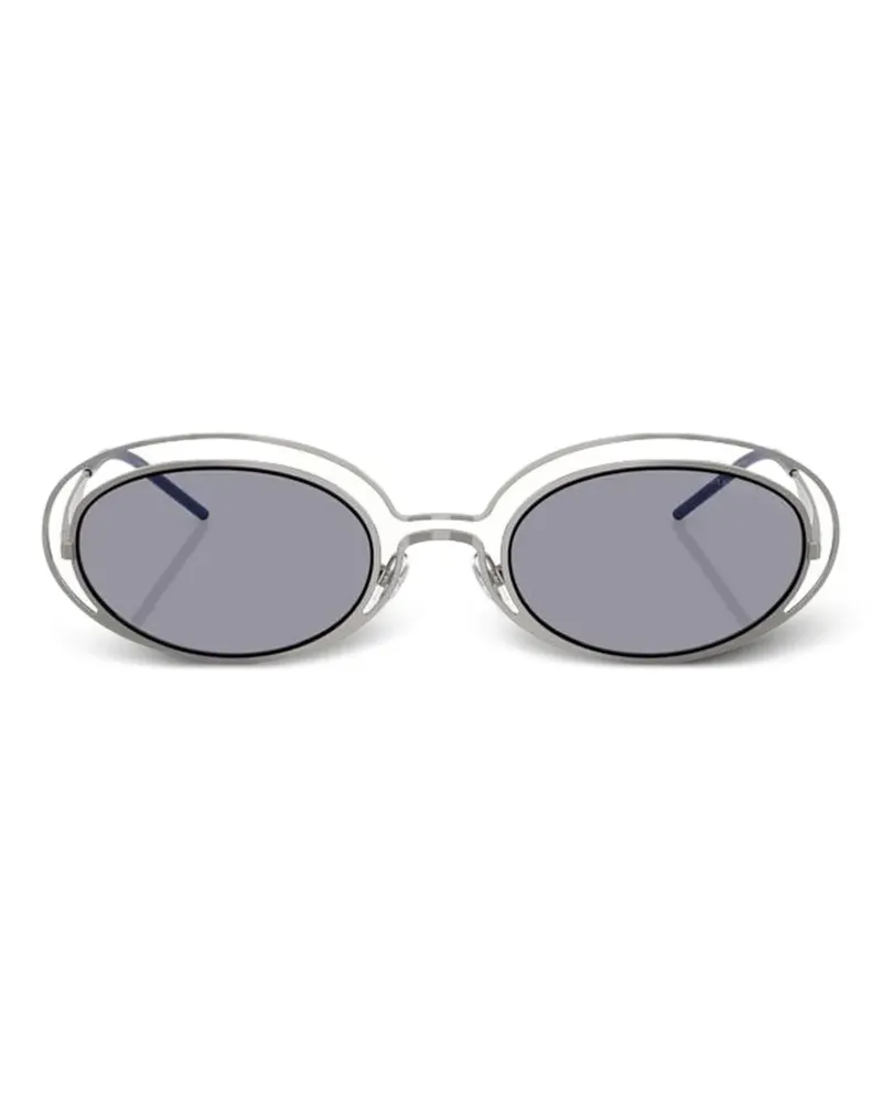 Emporio Armani Sonnenbrille mit ovalem Gestell - Grau Grau