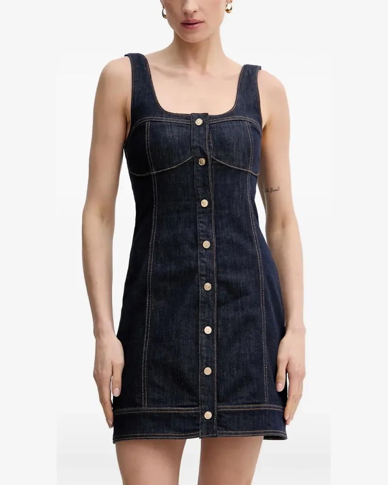 Gaudi button-down sleeveless denim mini dress - Blau Blau