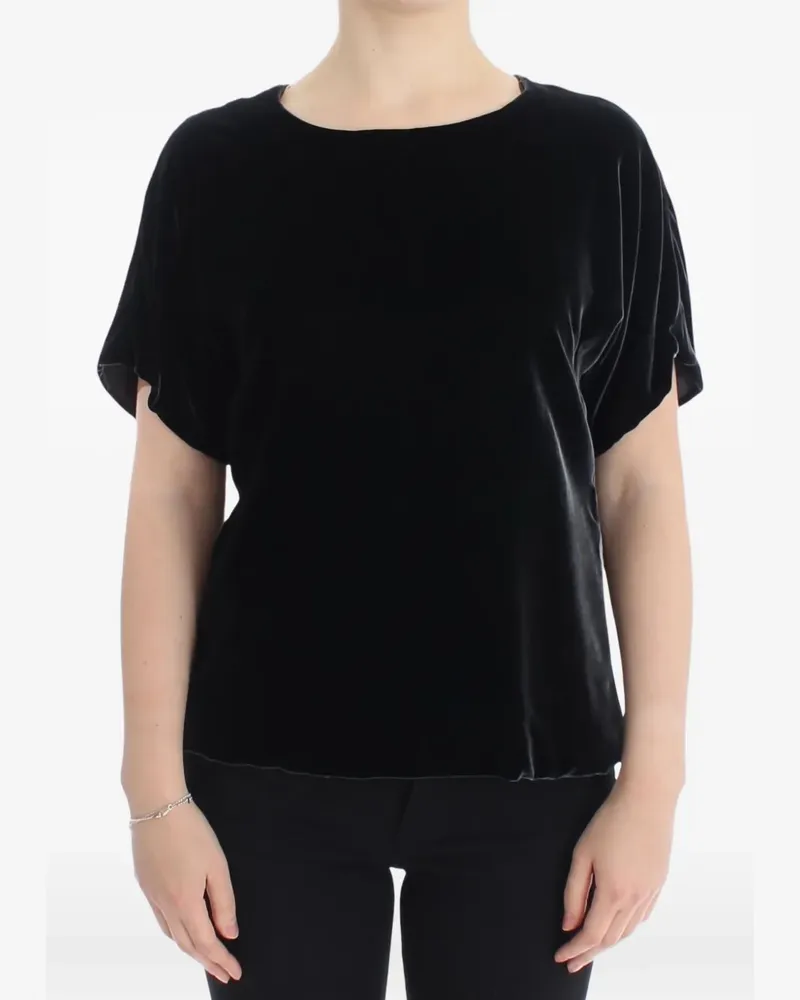 Dolce & Gabbana Kurzärmelige Bluse aus Samt - Schwarz Schwarz