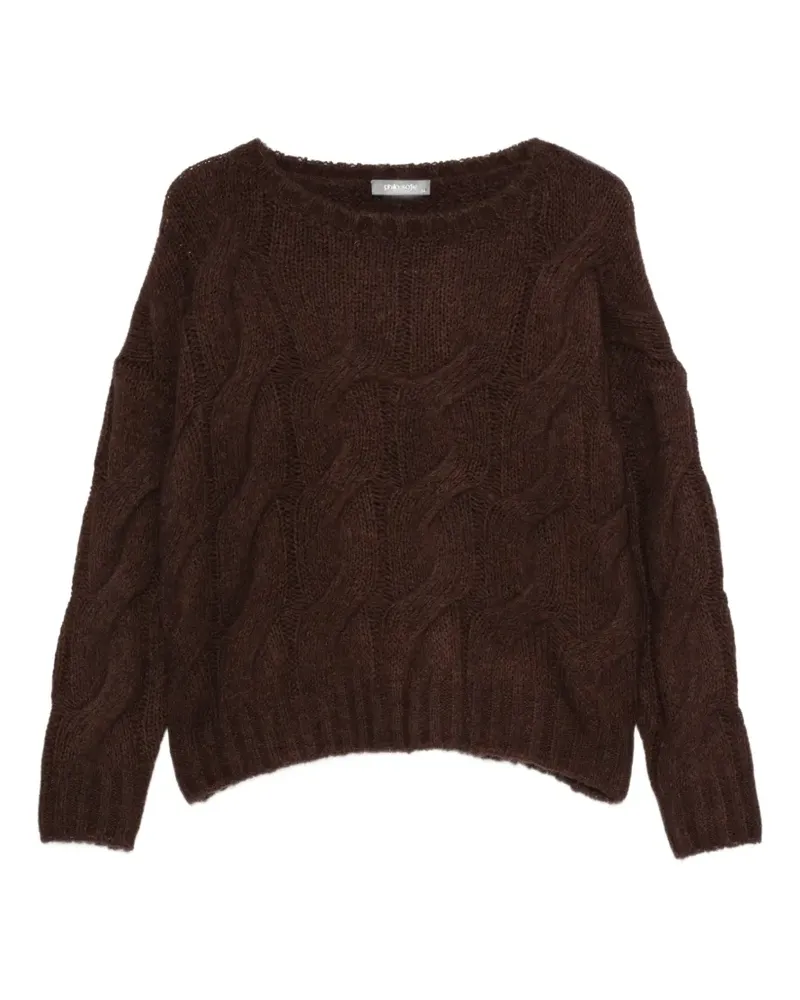 philo-sofie Pullover mit Zopfmuster - Braun Braun