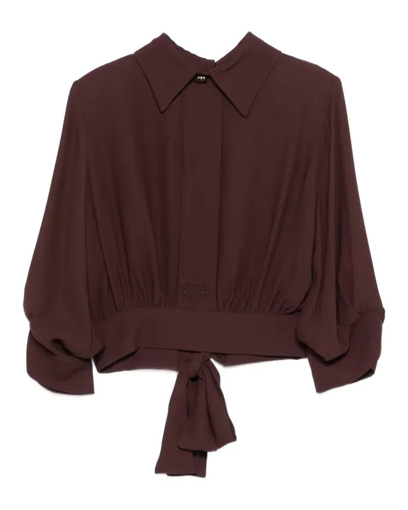 Elisabetta Franchi collar tie-waist blouse - Braun Braun