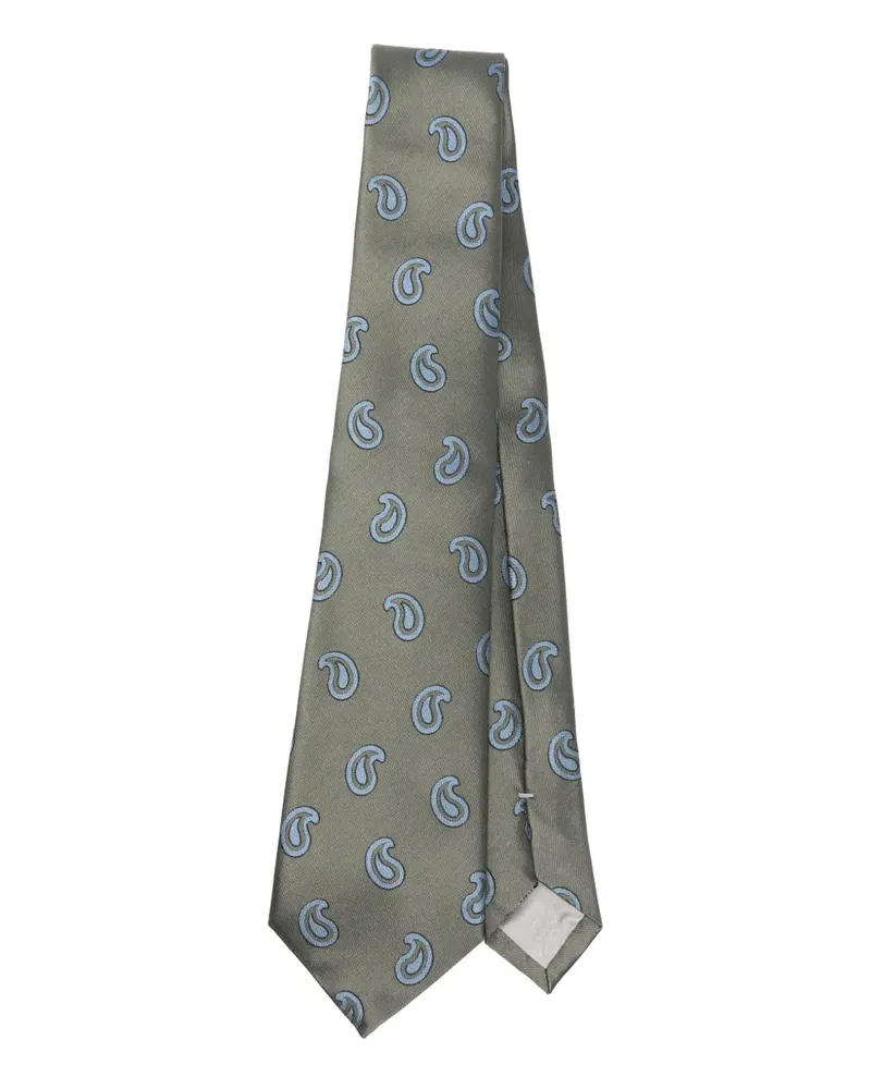 Giorgio Armani Krawatte aus Seide mit Paisley-Print - Grün Grün