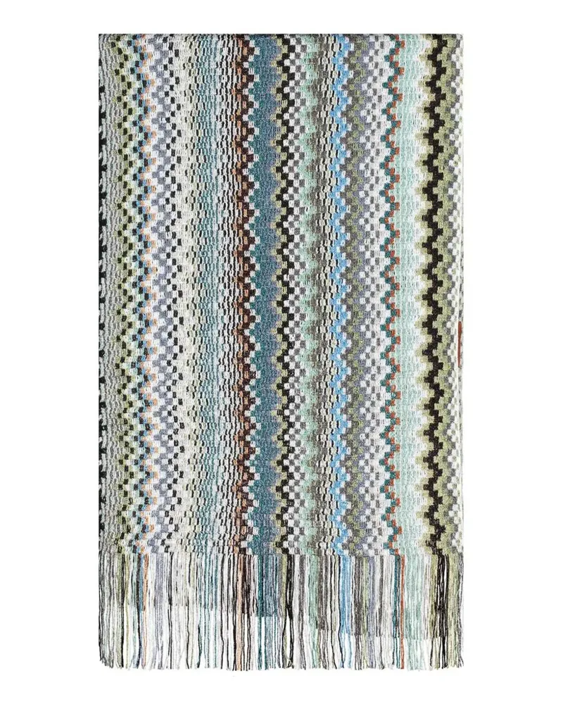 Missoni Schal mit Fransenbesatz - Blau Blau
