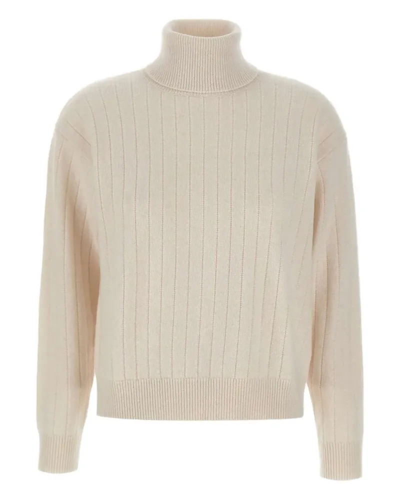 Eleventy Gerippter Rollkragenpullover - Weiß Weiß