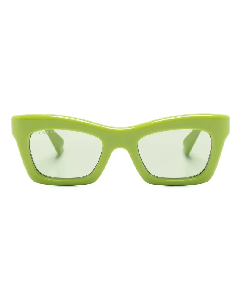 Gucci Sonnenbrille mit eckigem Gestell - Grün Grün