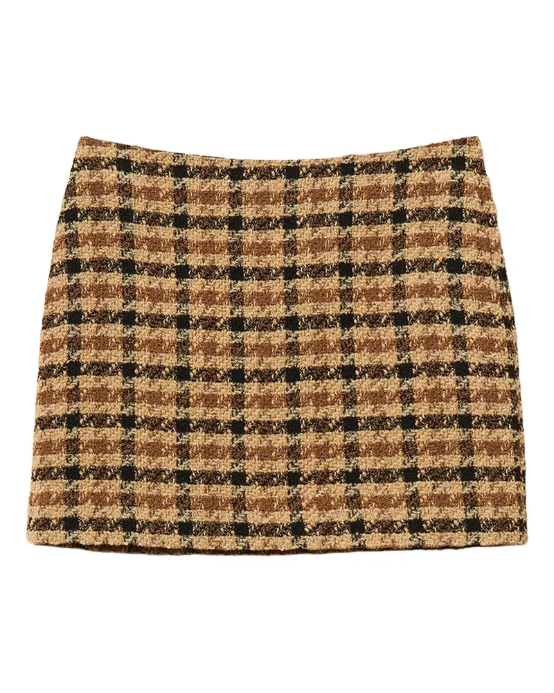 Twin-Set check bouclé miniskirt - Braun Braun