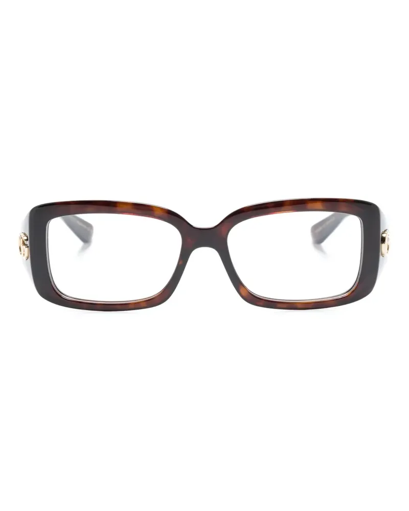 Gucci Eckige Brille in Schildpattoptik - Braun Braun