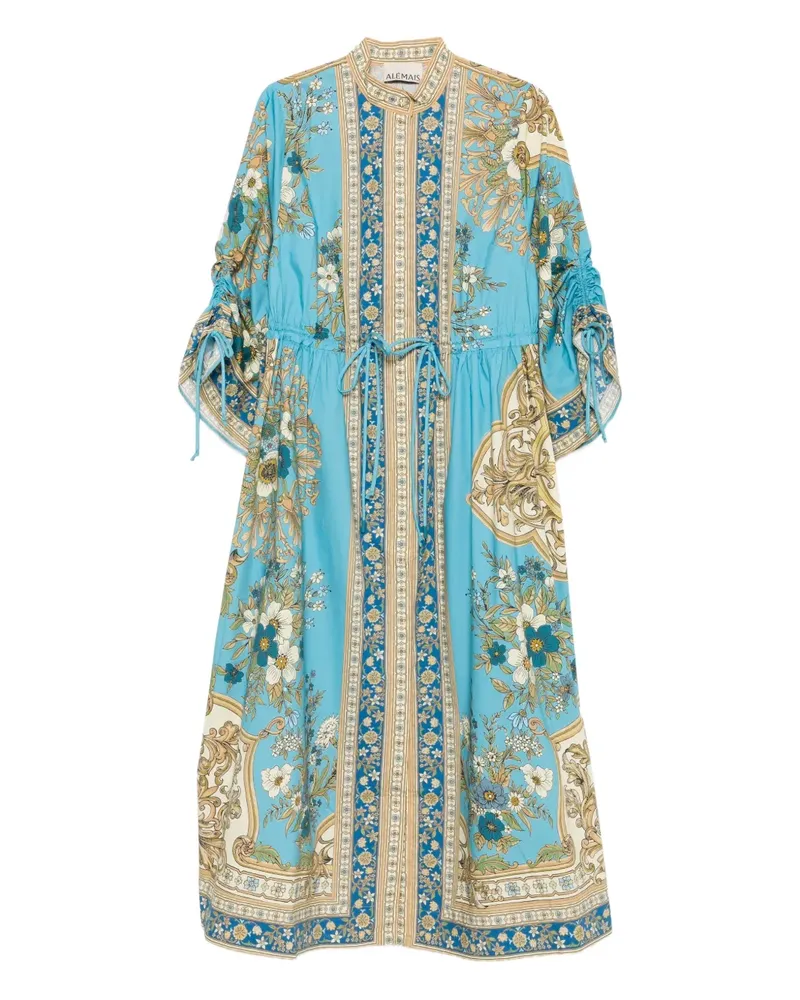 ALEMAIS Cassie Pool Midikleid mit Blumen-Print - Blau Blau