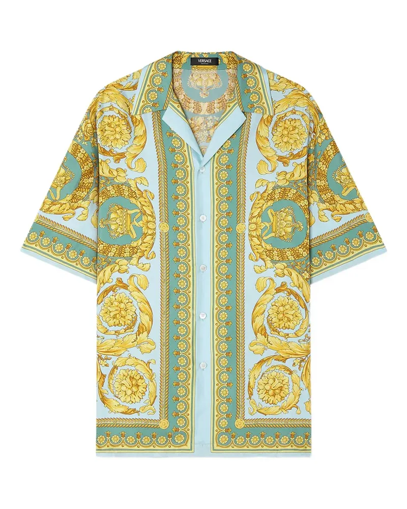Versace Hemd mit Barocco-Print - Grün Grün