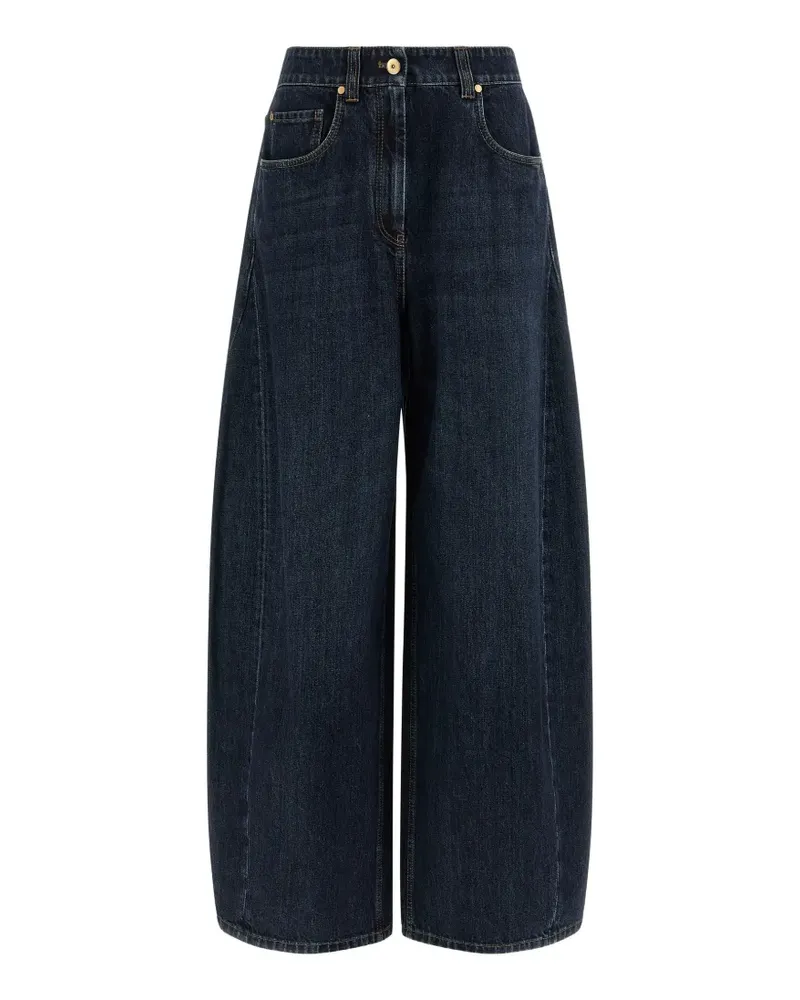 Brunello Cucinelli Weite Jeans mit Monile-Detail - Blau Blau