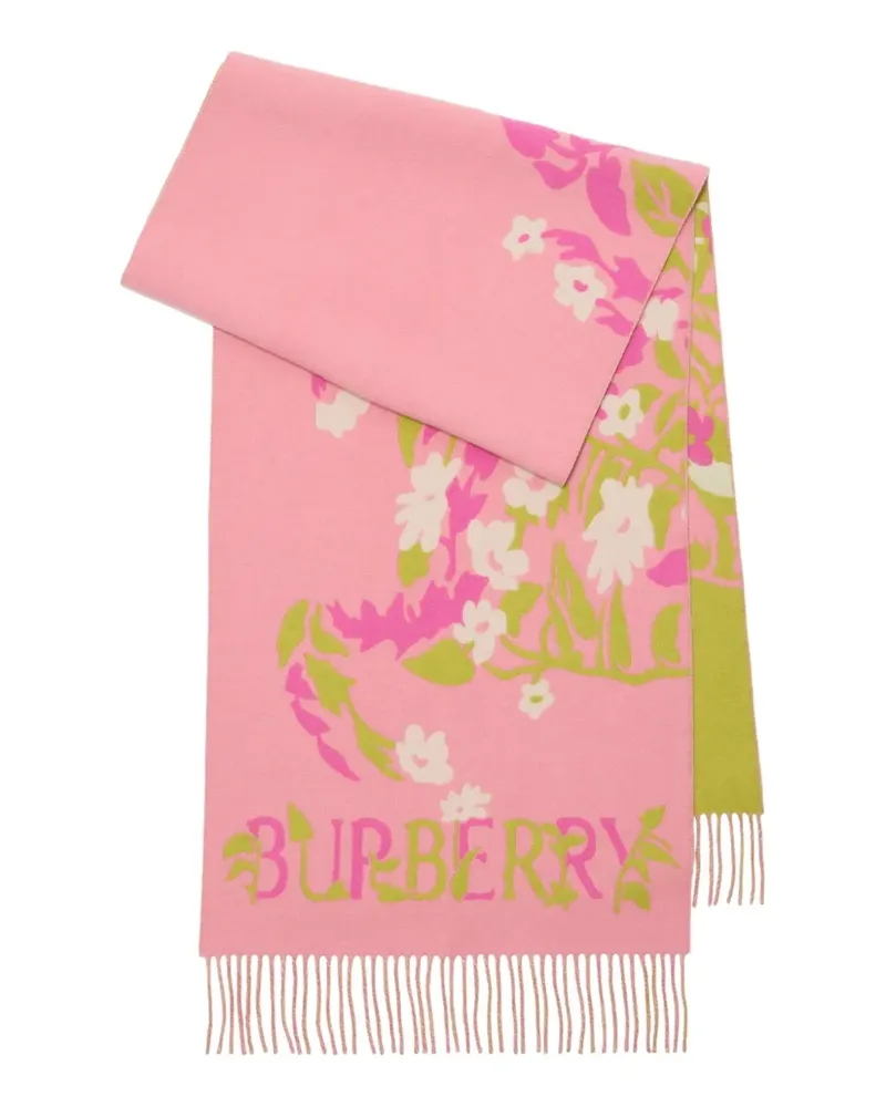 Burberry Jacquard-Schal mit Blumenmotiv - Rosa Rosa