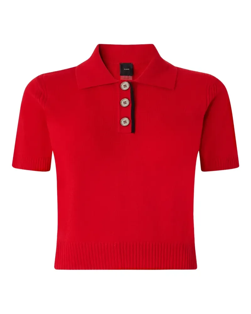 Pinko Poloshirt aus Wolle und Kaschmir - Rot Rot