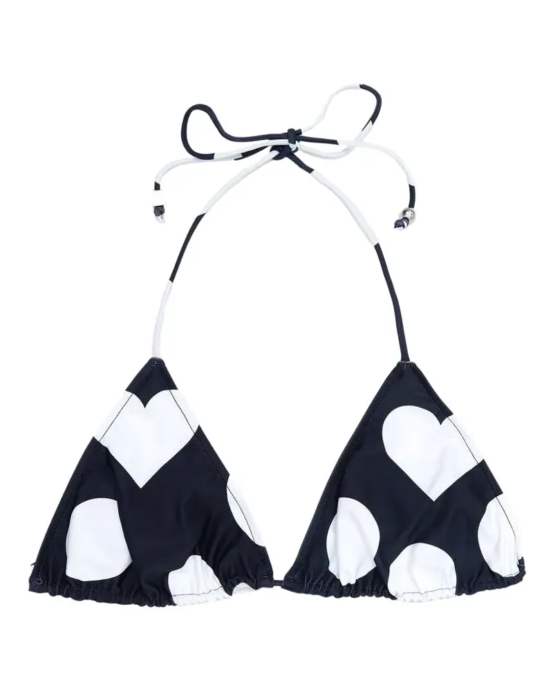 Jacquemus polka-dot triangle bikini top - Blau Blau