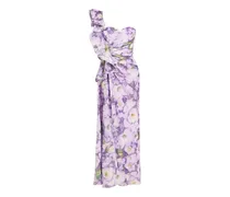 one-shoulder ruffled maxi dress - Violett