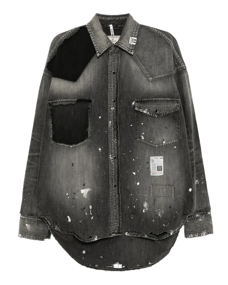 MIHARAYASUHIRO Hemd mit Logo-Patch - Schwarz Schwarz