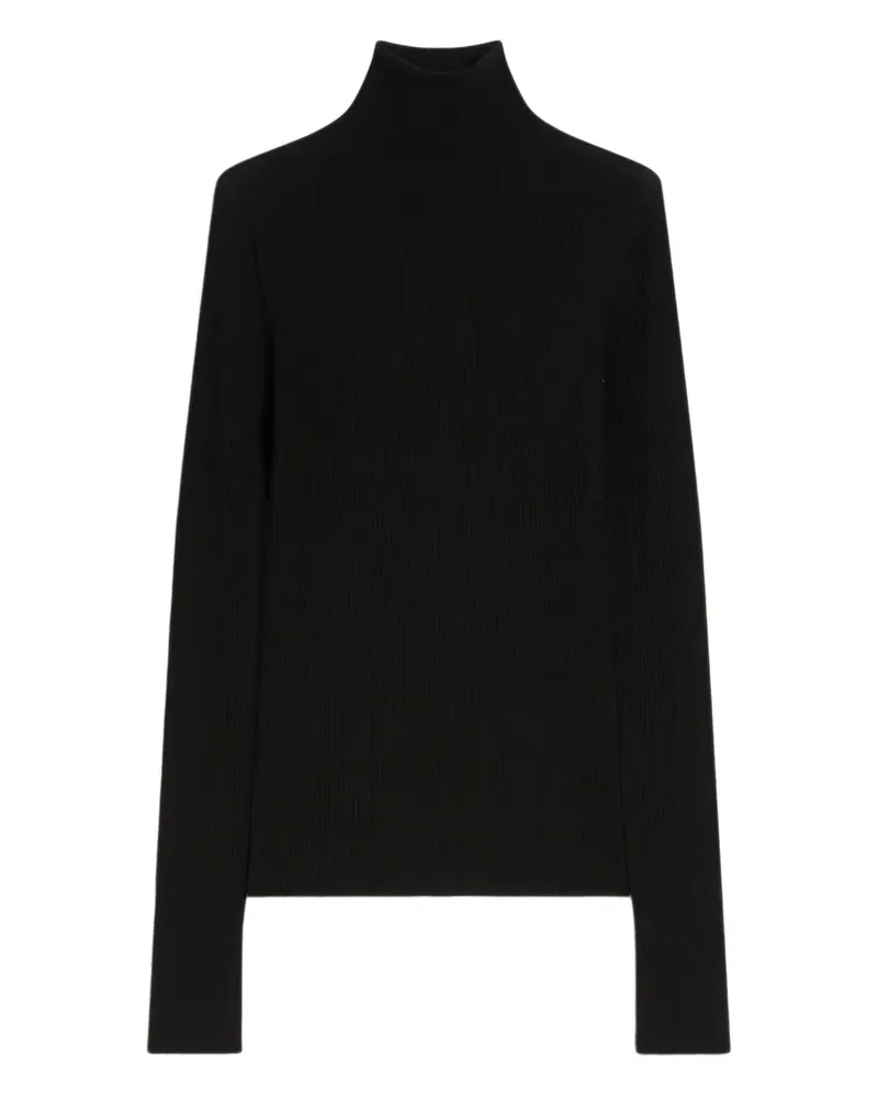SPORTMAX Geripptes Rollkragenoberteil - Schwarz Schwarz