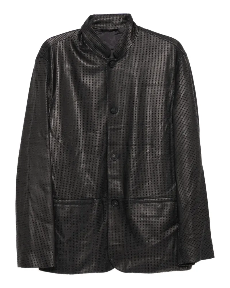 Giorgio Armani perforated leather jacket - Schwarz Schwarz