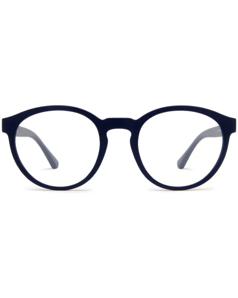 Emporio Armani Sonnenbrille mit rundem Gestell - Blau Blau