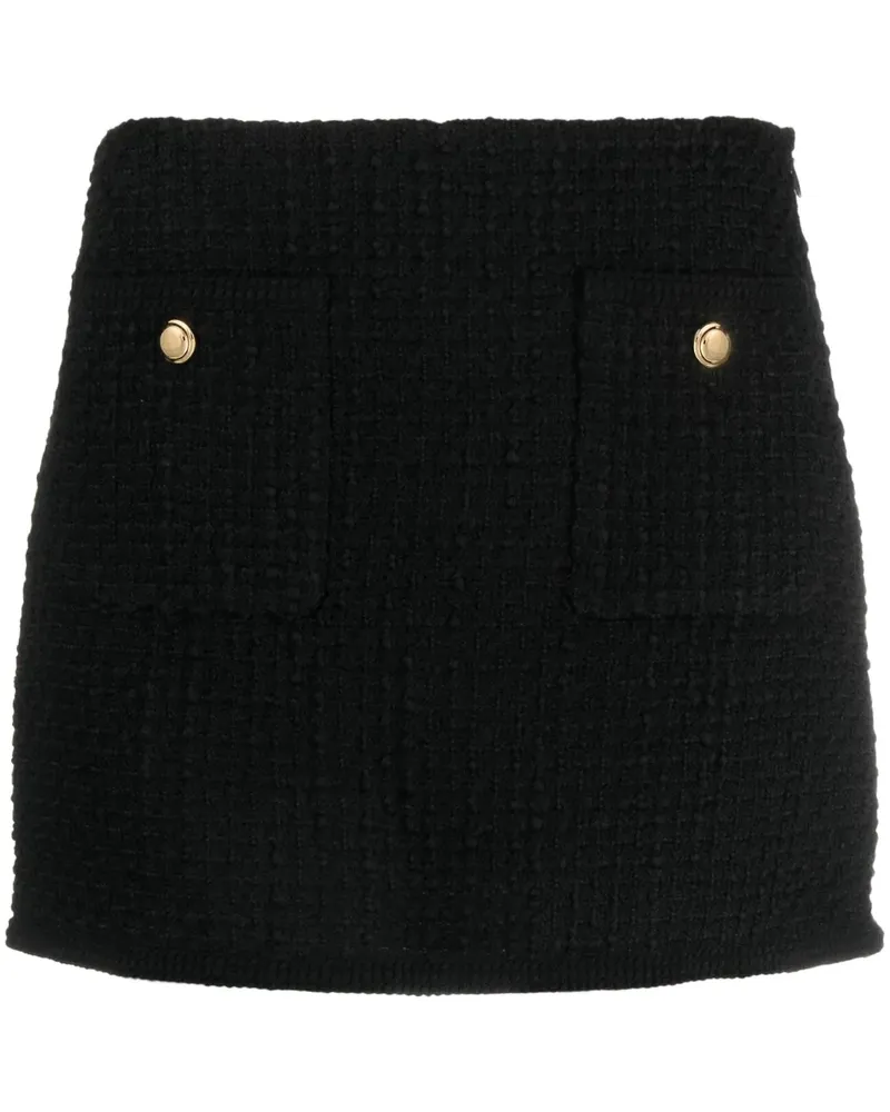 Miu Miu Boucle-Minirock mit Knopfdetail - Schwarz Schwarz