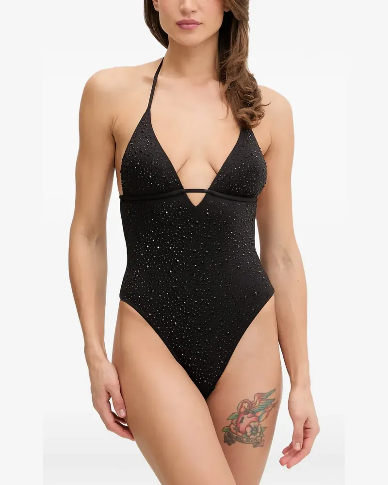 Guess rhinestones one-piece swimsuit - Schwarz Schwarz