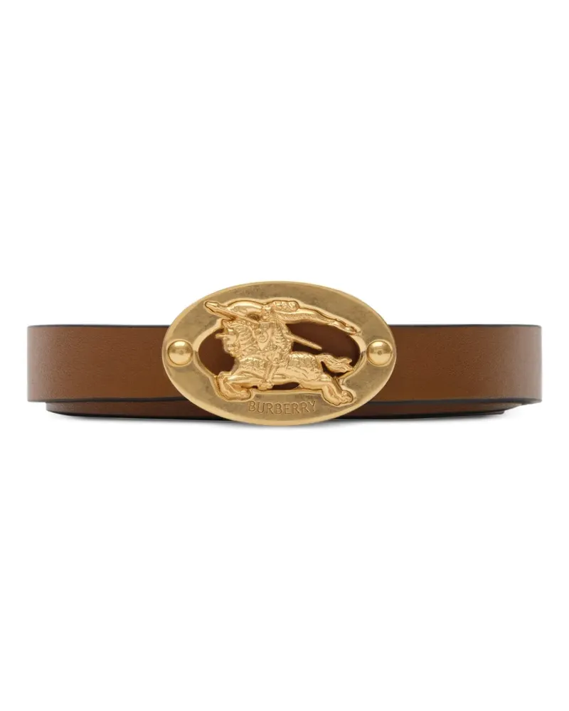 Burberry thin reversible leather Knight-stamp belt - Braun Braun