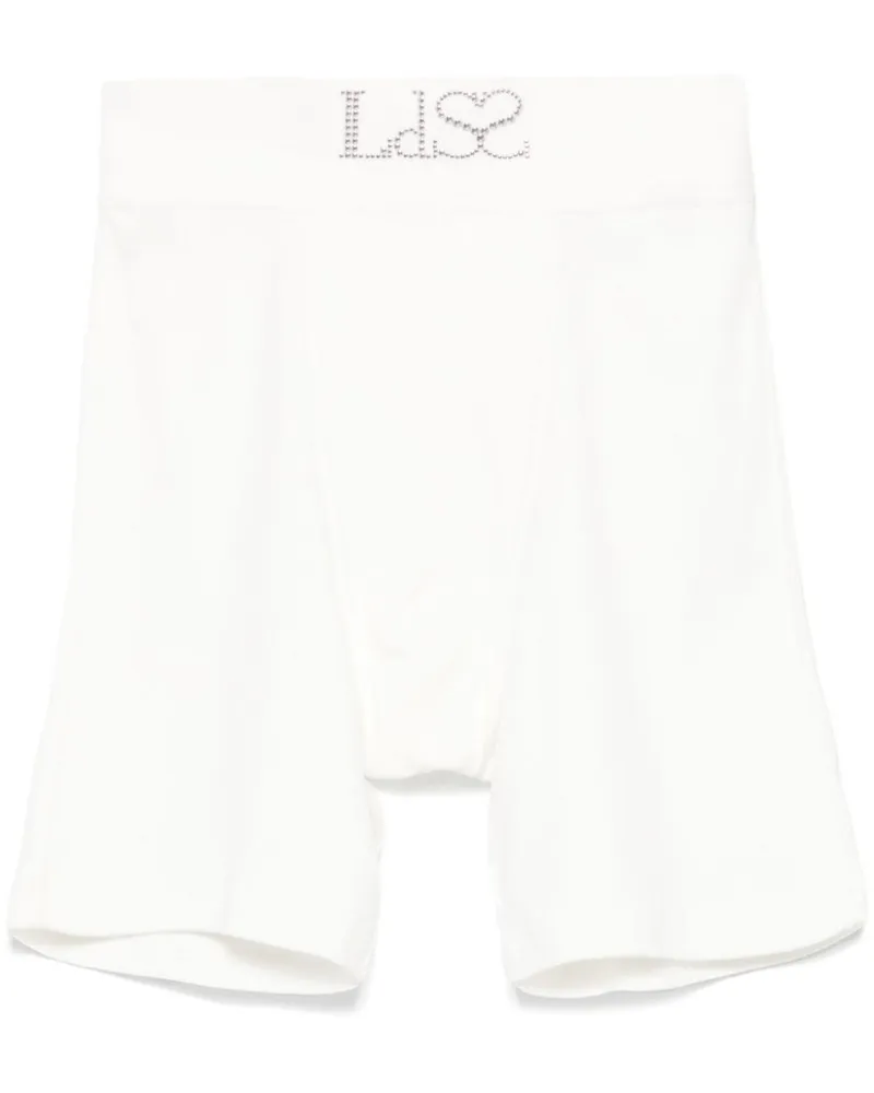 Ludovic de Saint Sernin Biker-Shorts mit Nieten - Weiß Weiß