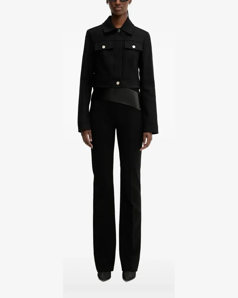 SPORTMAX Geknöpfte Cropped-Jacke - Schwarz Schwarz