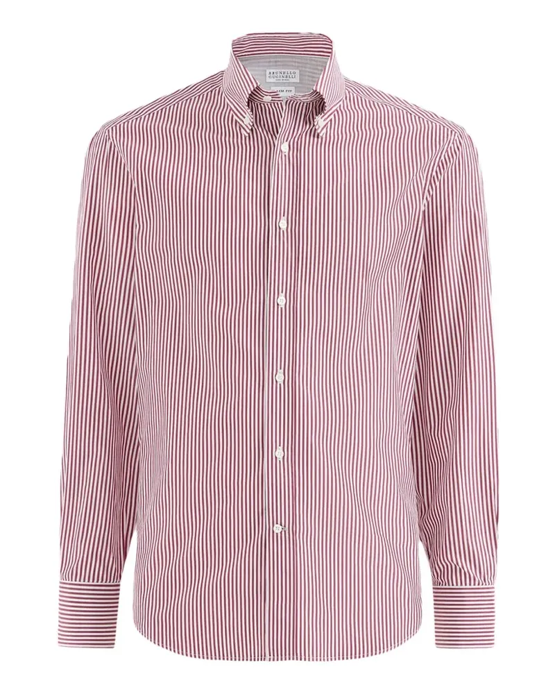 Brunello Cucinelli Gestreiftes Hemd - Rosa Rosa