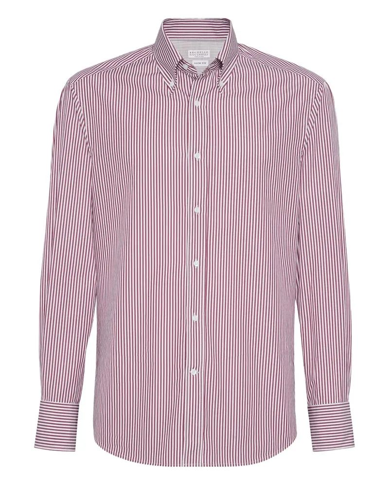 Brunello Cucinelli Gestreiftes Hemd - Rosa Rosa