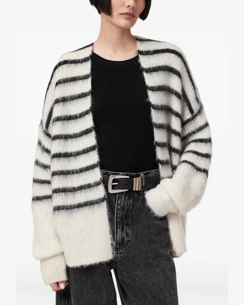 AllSaints Gestreifter Riga Cardigan - Weiß Weiß