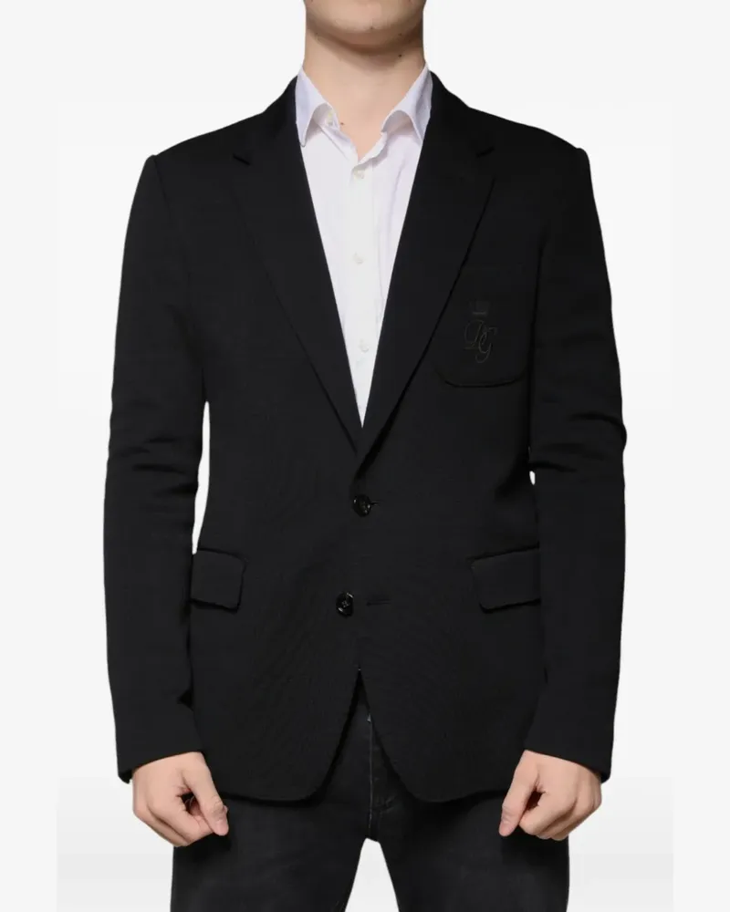 Dolce & Gabbana Einreihiges Sakko mit Stickerei - Schwarz Schwarz