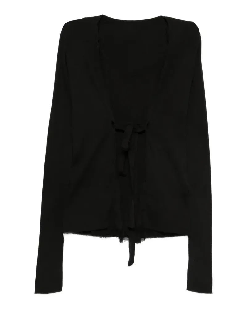 Masnada ribbed tie-front cardigan - Schwarz Schwarz