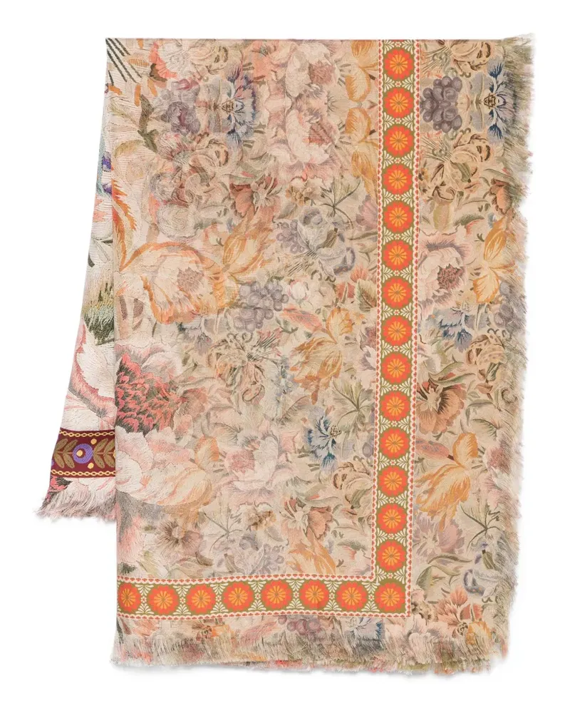 Pierre-Louis Mascia Schal mit Blumen-Print - Grün Grün
