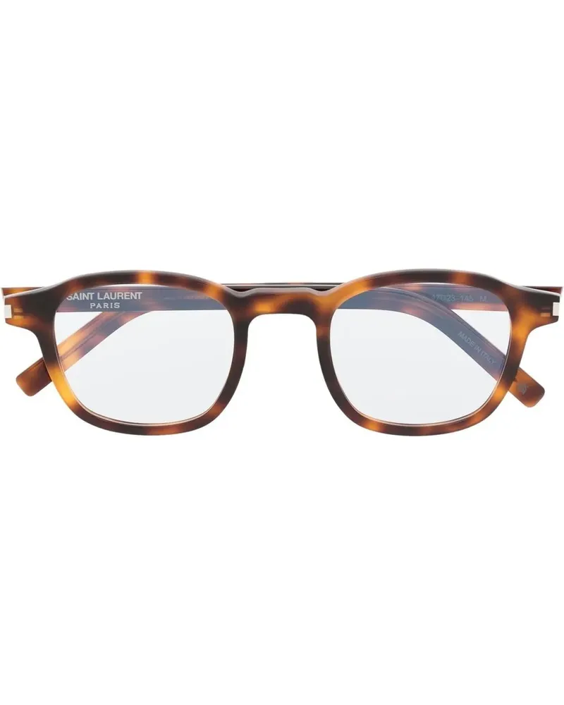 Saint Laurent Eckige Brille in Schildpattoptik - Braun Braun