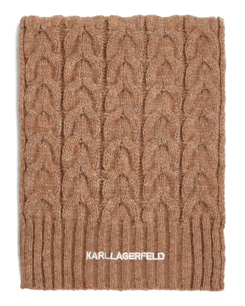 Karl Lagerfeld Schal mit Logo-Stickerei - Braun Braun