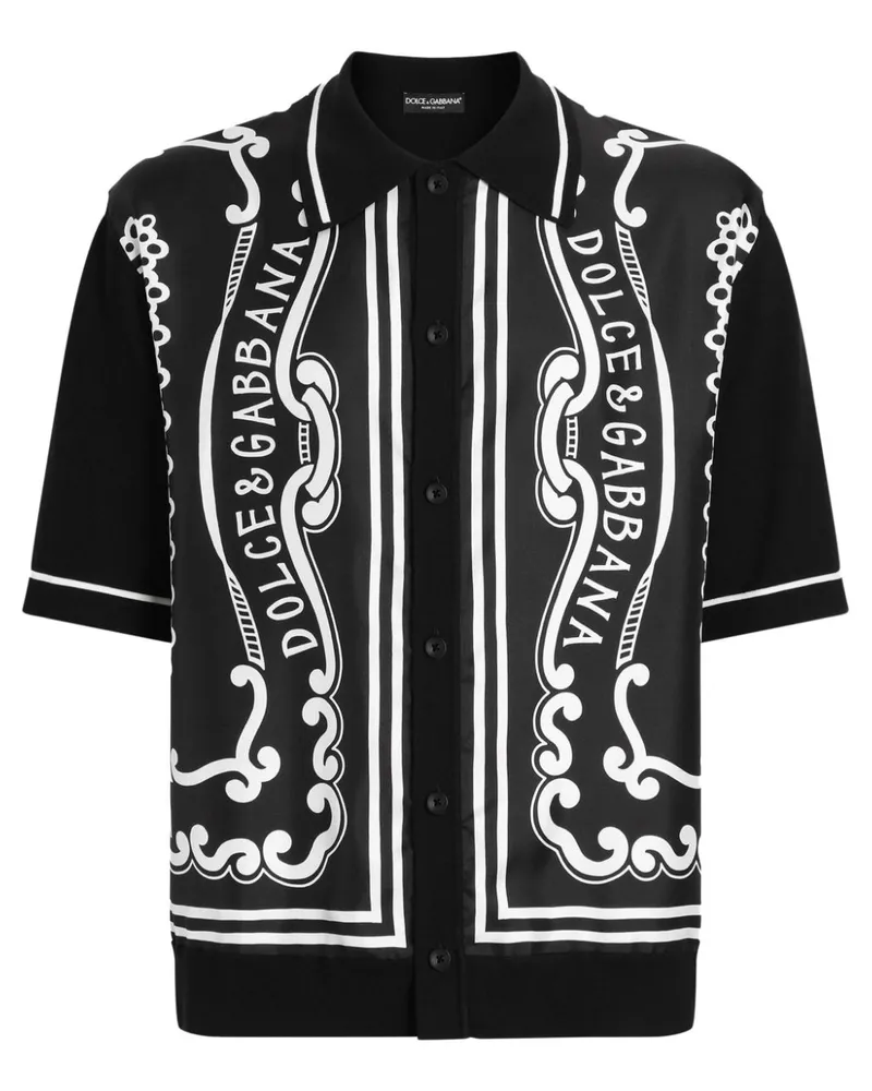 Dolce & Gabbana Hemd mit Bandana-Print - Schwarz Schwarz