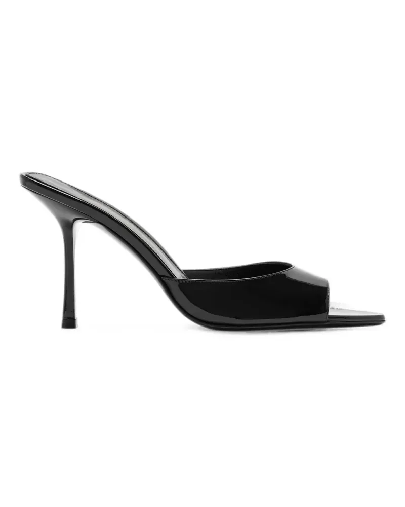 Stuart Weitzman patent-finish slip-on sandals - Schwarz Schwarz