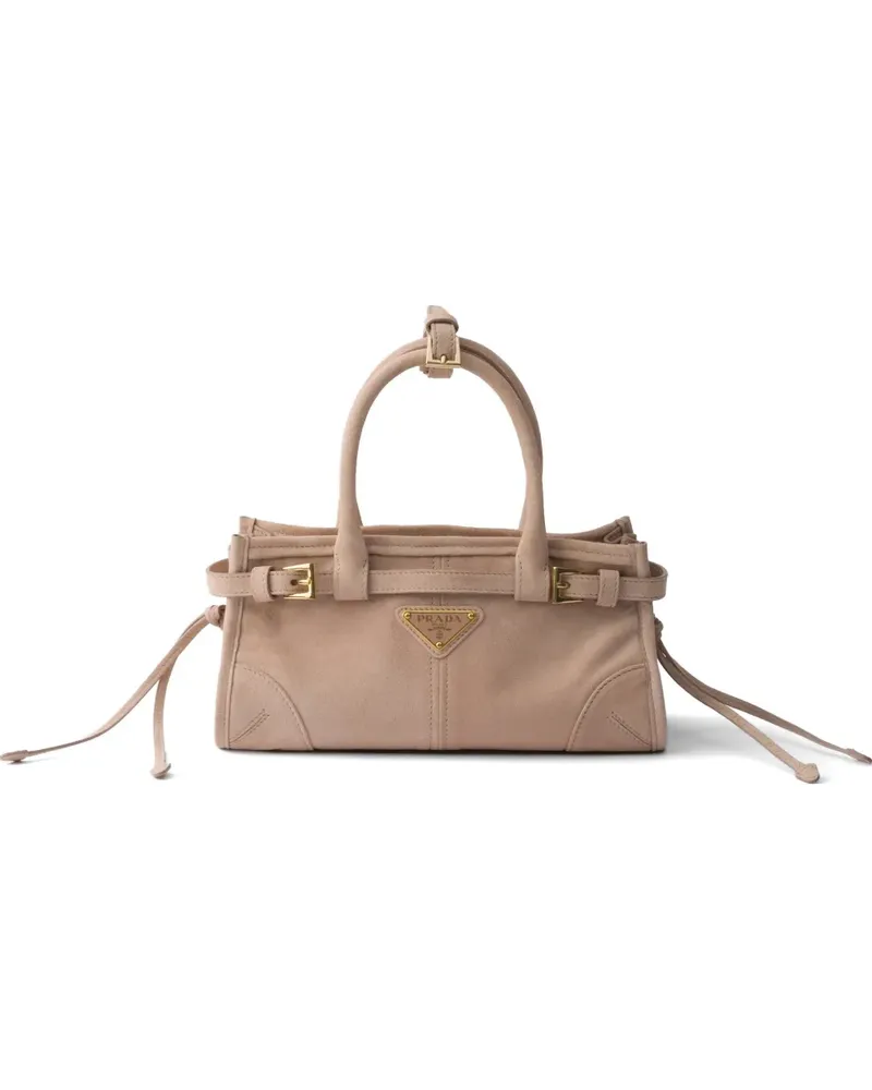 Prada Mini  Bonnie Handtasche aus Wildleder - Nude Nude
