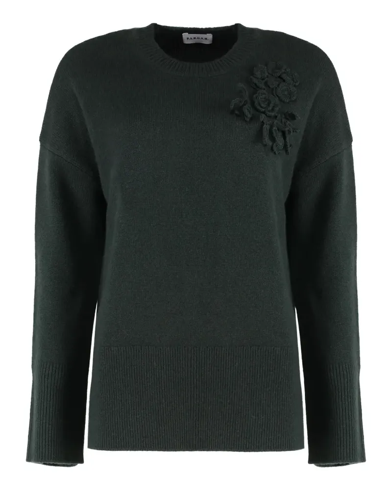 P.A.R.O.S.H. P.A.R.O H. Gerippter Pullover mit Blumendetail - Grün Grün