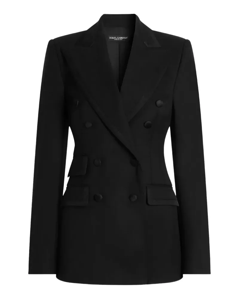 Dolce & Gabbana Doppelreihige Turlington Jacke aus Bi-Stretch-Twill - Schwarz Schwarz