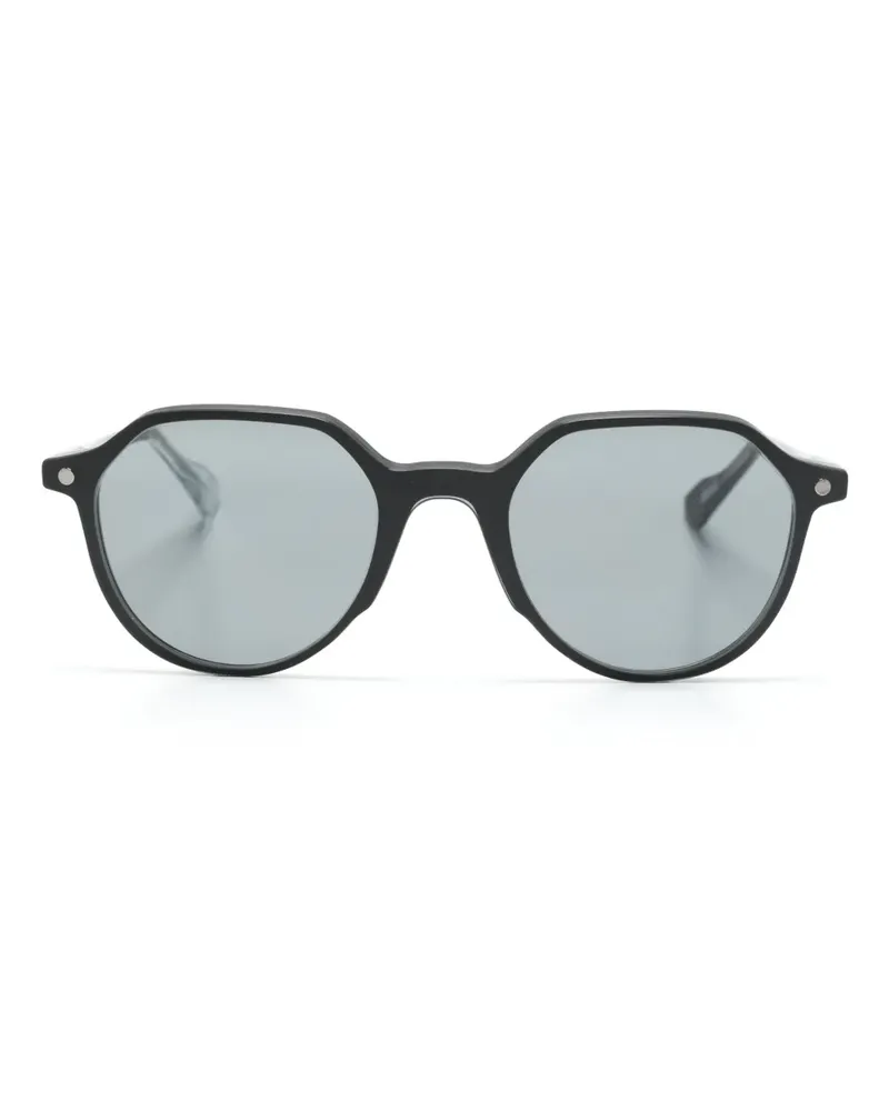 SNOB Milano Clubber Brille mit rundem Gestell - Schwarz Schwarz