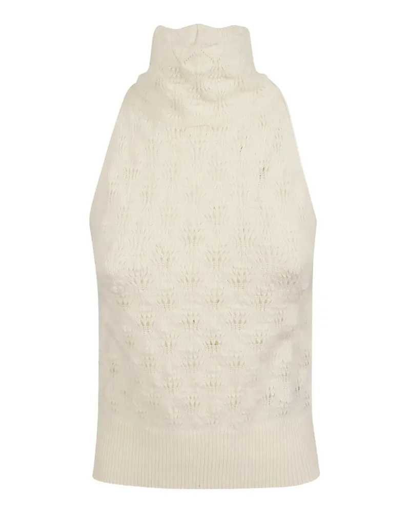 Ermanno Scervino pointelle-knit high-neck top - Weiß Weiß