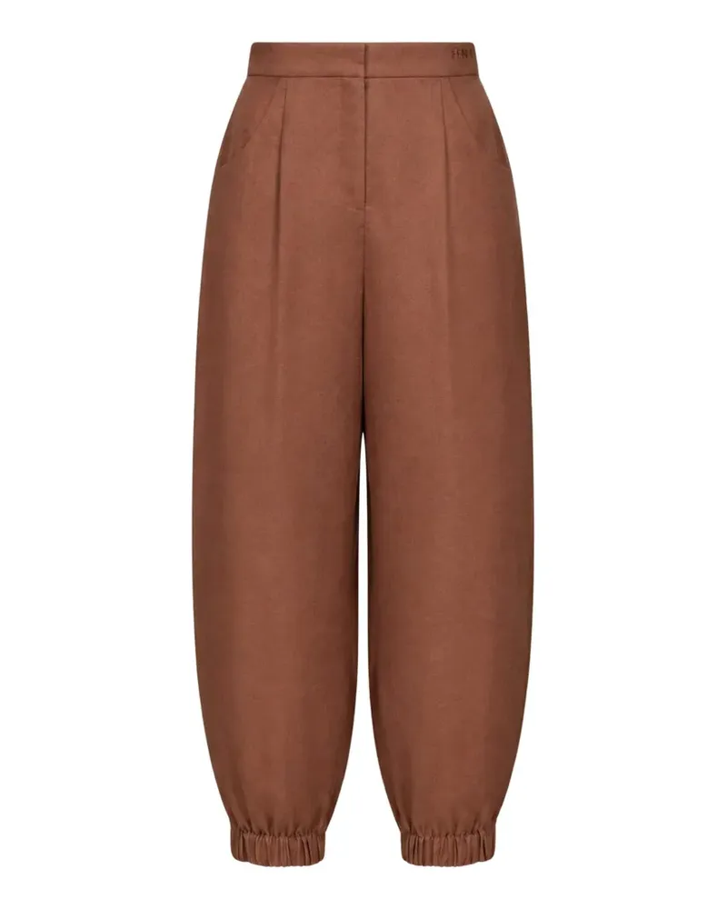 Fendi embroidered balloon-fit trousers - Braun Braun