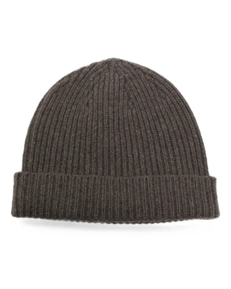Rick Owens ribbed-knit beanie hat - Grau Grau